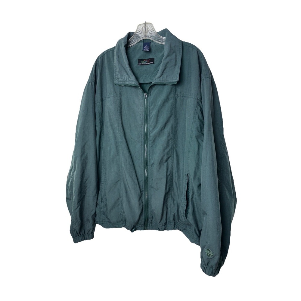 Greg Norman Jacket Windbreaker Full Zip Mens L Green Nissan Logo